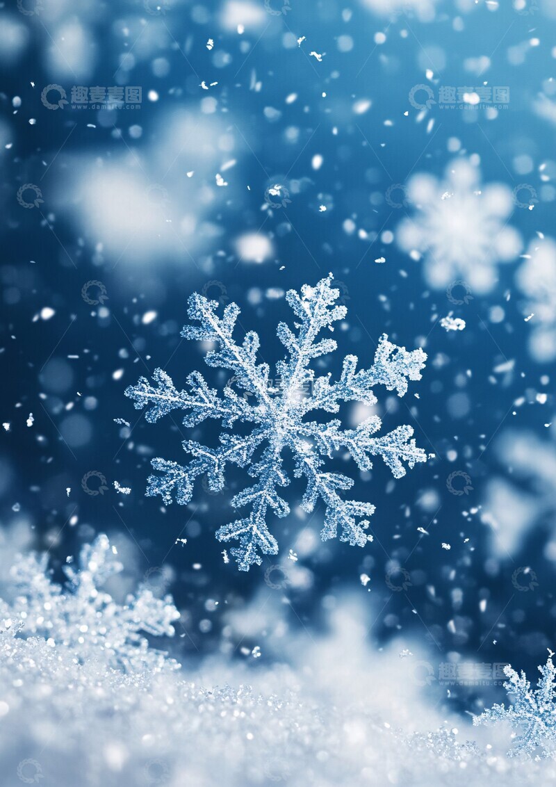 高清大图下载【趣麦麦图】轻柔雪景渐变蓝2