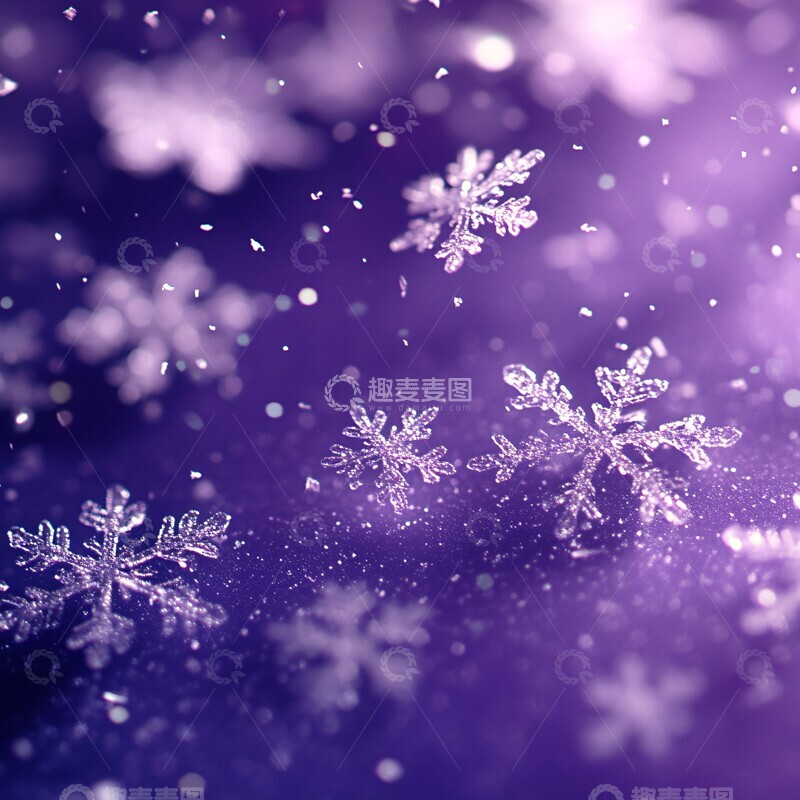 高清大图下载【趣麦麦图】紫色雪景图紫色雪景雪花3