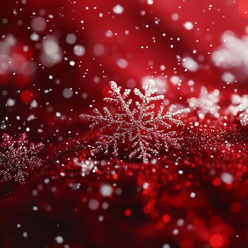 红色雪花背景8