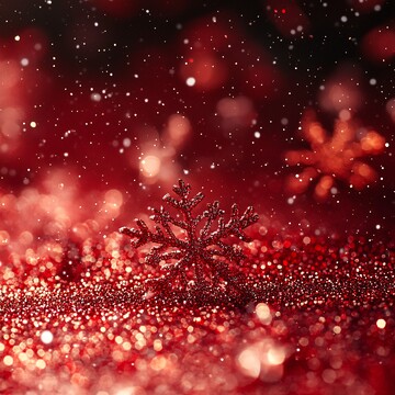 红色雪花背景6