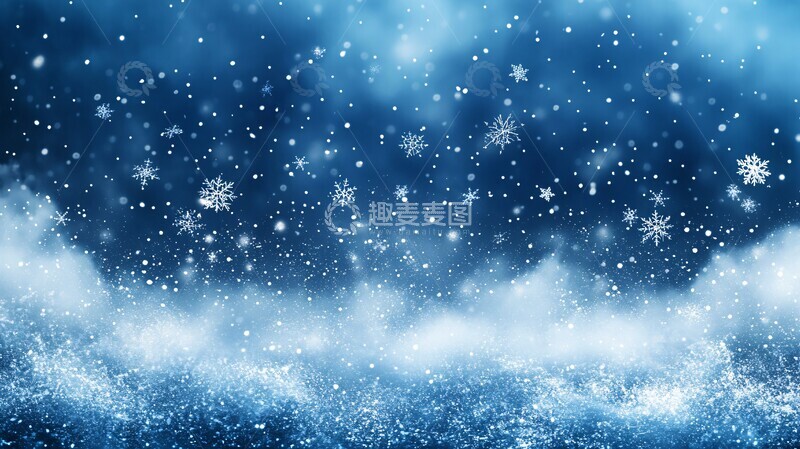 高清大图下载【趣麦麦图】雪景雪花飘落