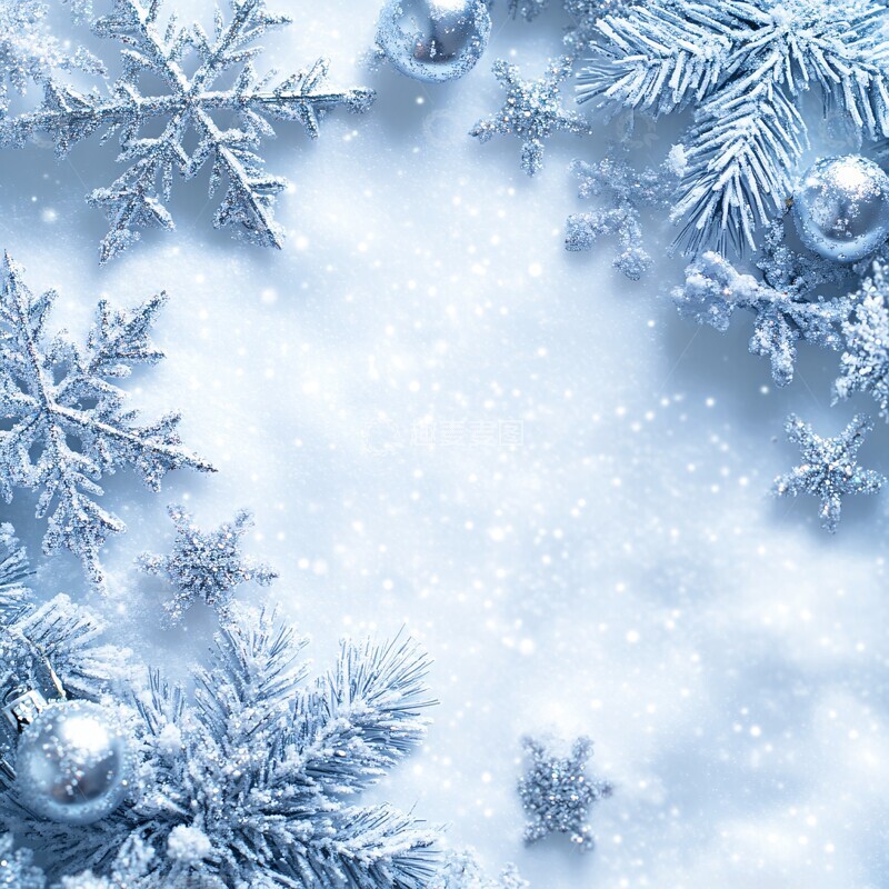 高清大图下载【趣麦麦图】冬雪圣诞背景2