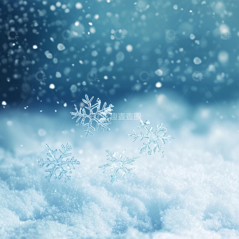 高清大图下载【趣麦麦图】雪花落雪中雪花落雪背景