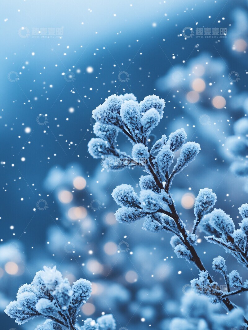 高清大图下载【趣麦麦图】冬雪飘落背景1