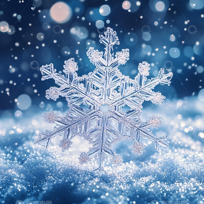 高清大图下载【趣麦麦图】冰雪晶莹雪花