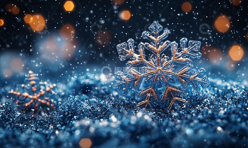 高清大图下载【趣麦麦图】雪片背景背景蓝色矢量