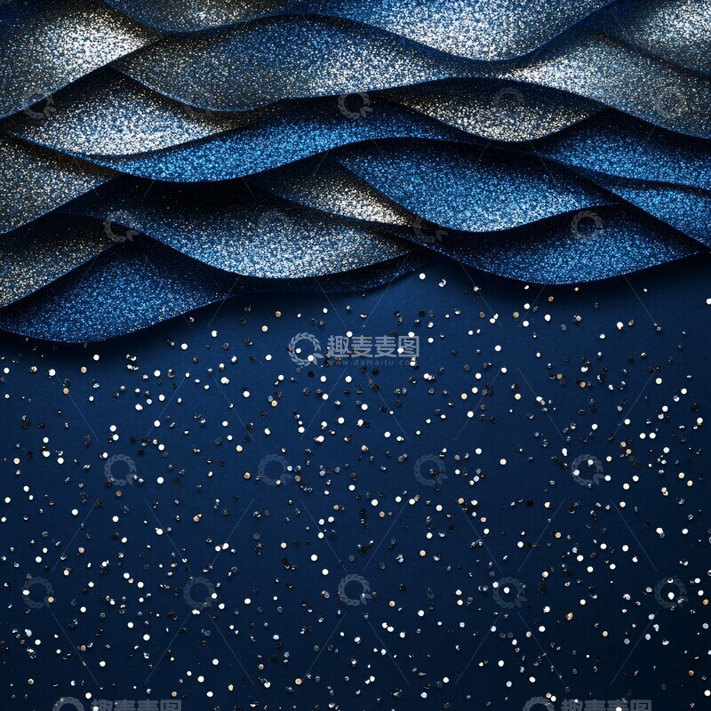 高清大图下载【趣麦麦图】深蓝圣诞银色星光