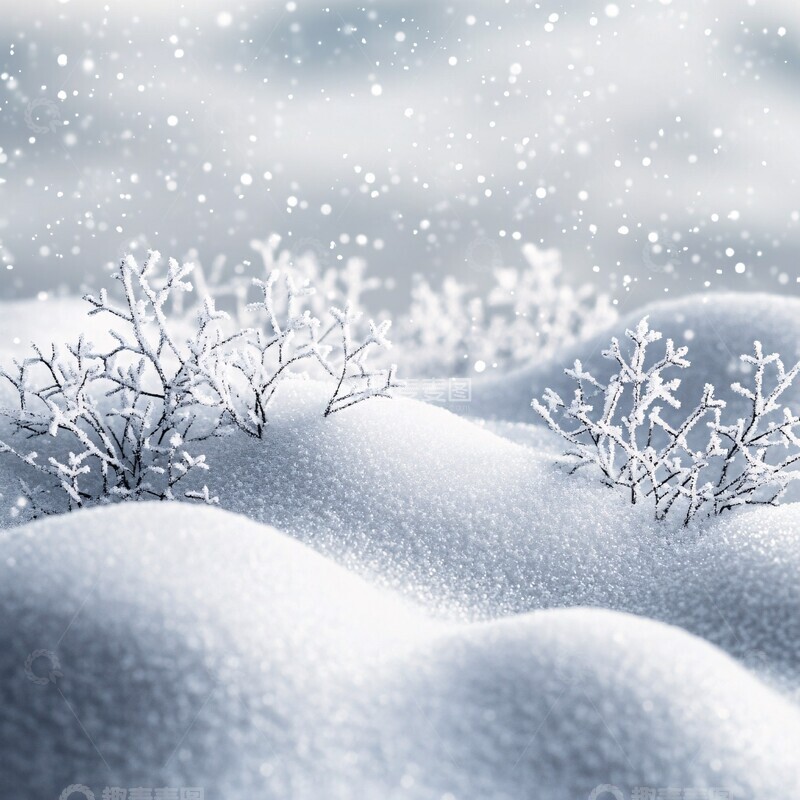 高清大图下载【趣麦麦图】白背景与白色雪花