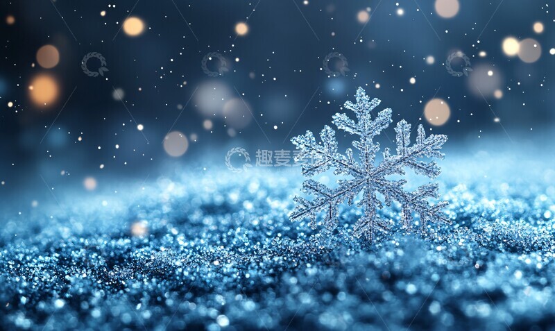 高清大图下载【趣麦麦图】雪片背景背景蓝色矢量3