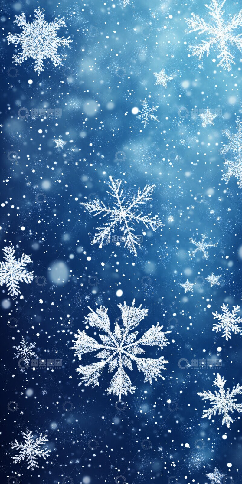高清大图下载【趣麦麦图】雪花飘落背景