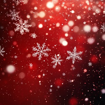 红色背景飘雪