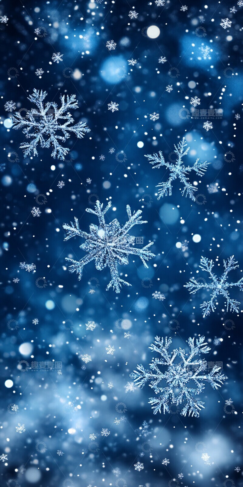 高清大图下载【趣麦麦图】雪花飘落背景1