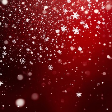 红色背景飘雪2