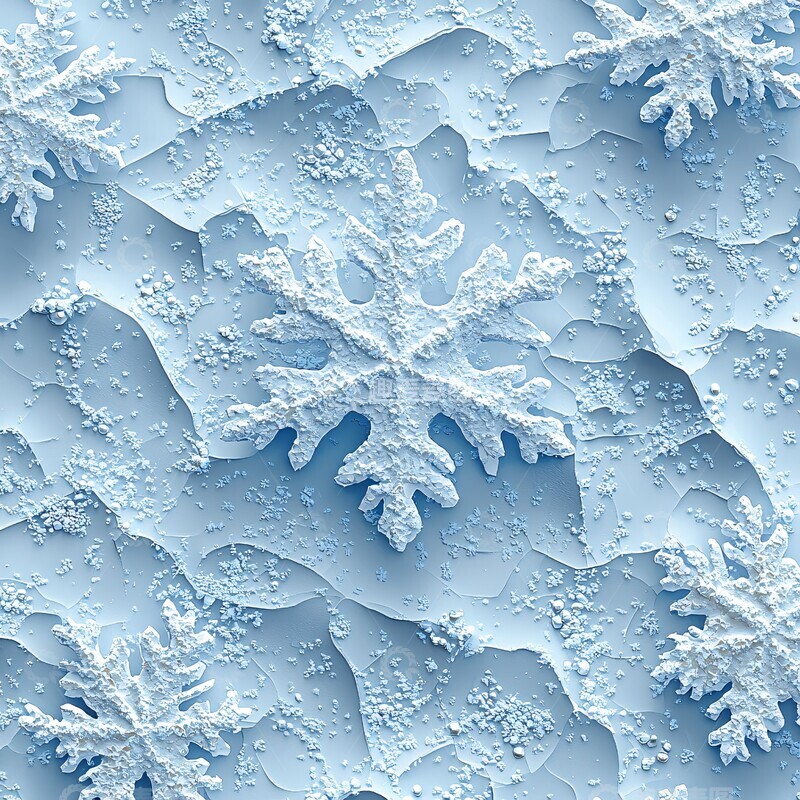 高清大图下载【趣麦麦图】晶莹雪花背景