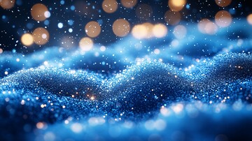 冬夜灯光与霜雪