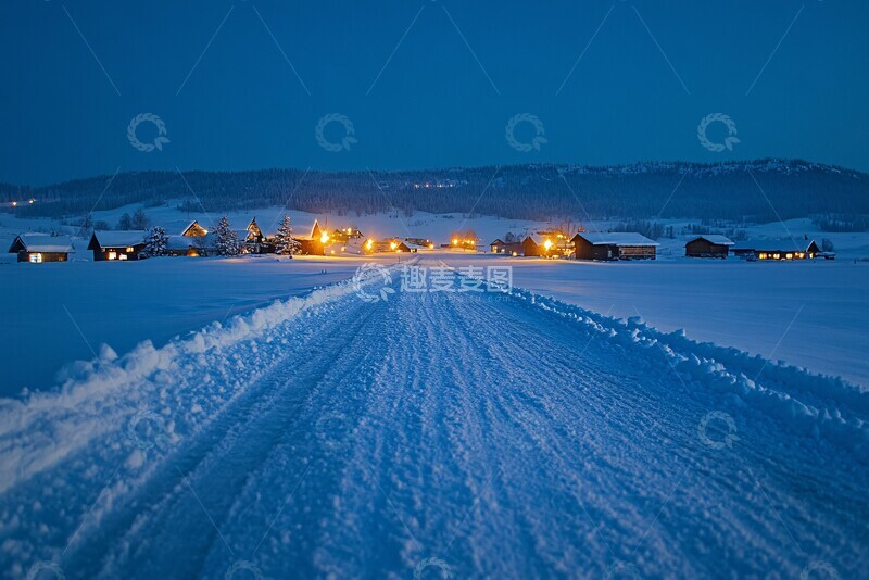 高清大图下载【趣麦麦图】雪夜旷野旷野圣诞季节1
