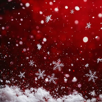 红色背景飘雪1