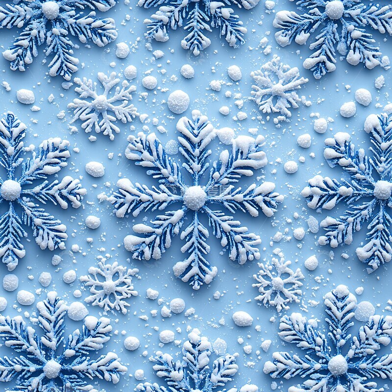 高清大图下载【趣麦麦图】晶莹雪花背景1