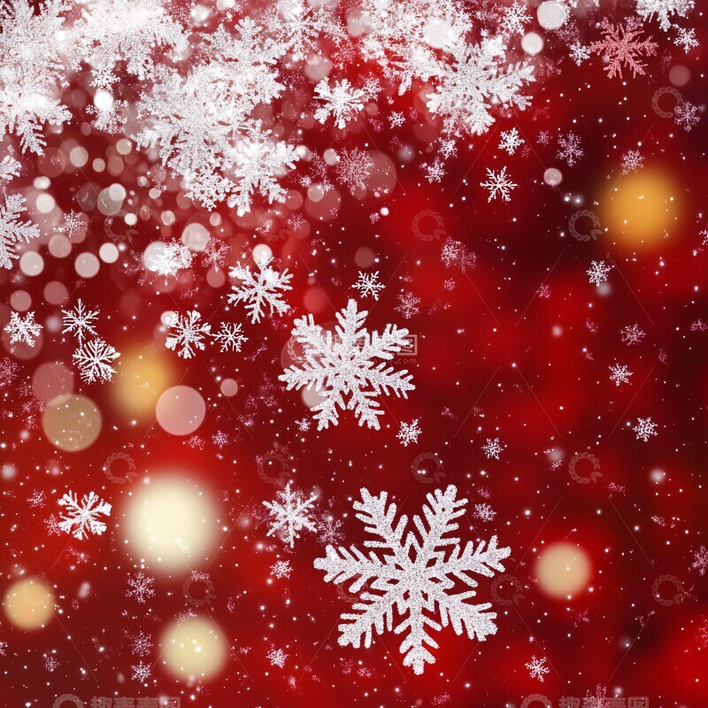 高清大图下载【趣麦麦图】红背景白雪花