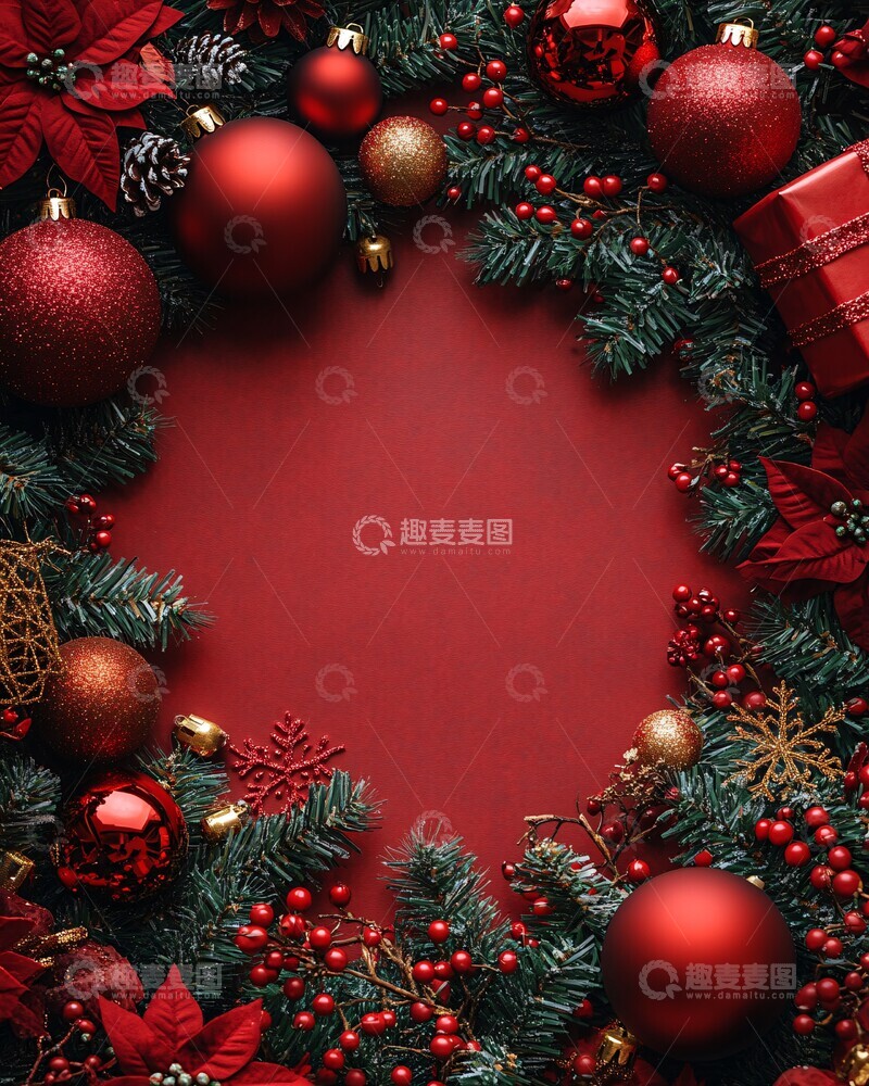 高清大图下载【趣麦麦图】圣诞元素空心背景2