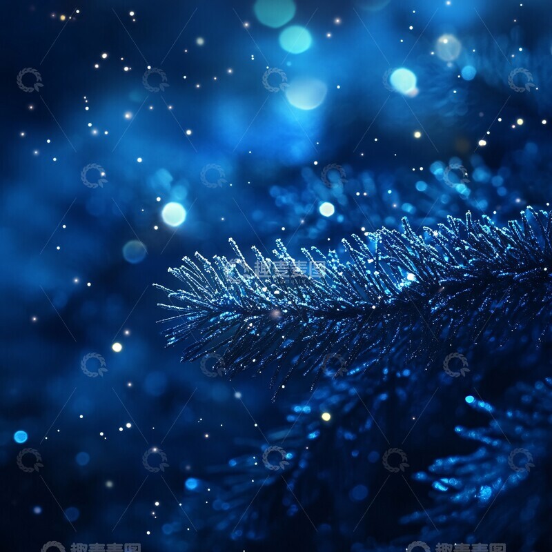 高清大图下载【趣麦麦图】蓝色圣诞背景2