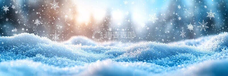 高清大图下载【趣麦麦图】雪景冬日雪花白色蓝色2