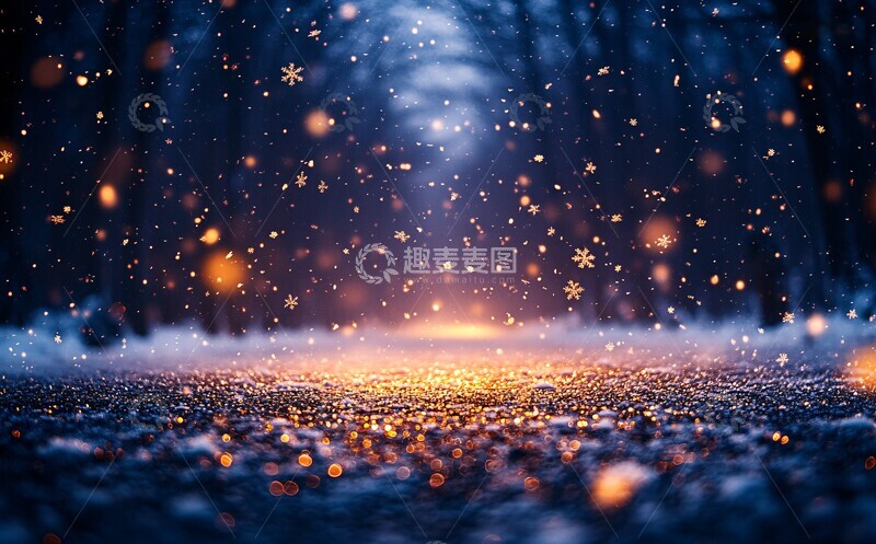 高清大图下载【趣麦麦图】雪中飞舞的萤火虫1