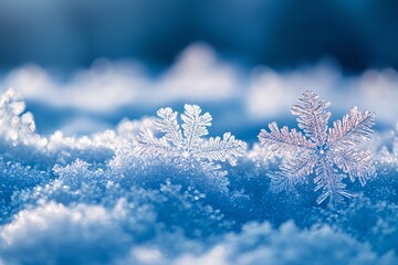 雪片冰晶蓝天背景1