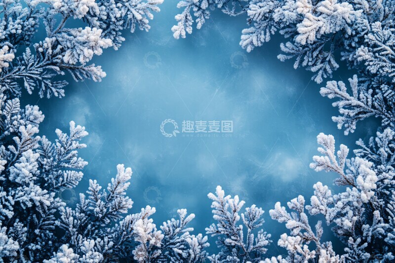 高清大图下载【趣麦麦图】雪冰花纹框架
