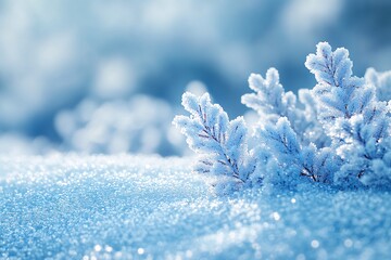 雪片冰晶蓝天背景3