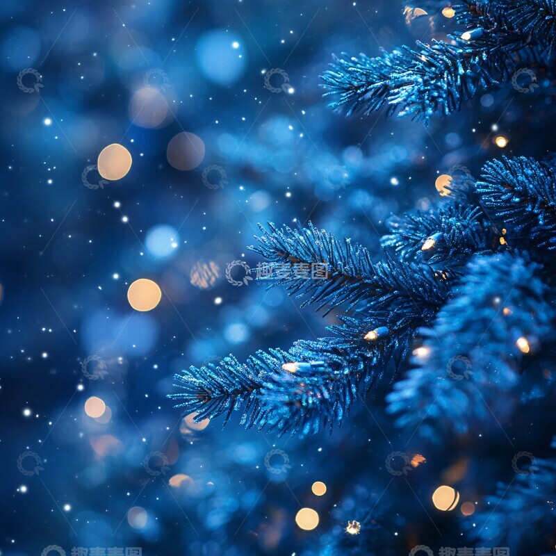 高清大图下载【趣麦麦图】蓝色圣诞背景1