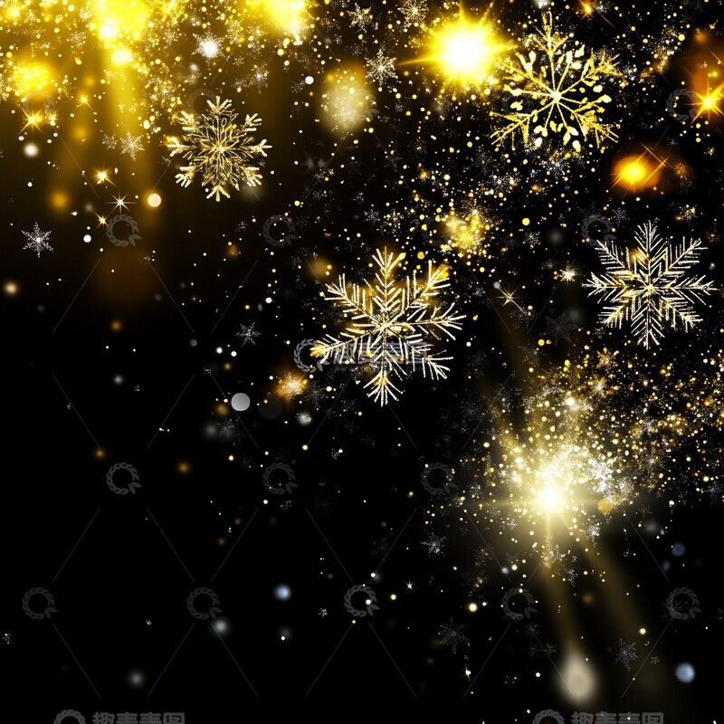 高清大图下载【趣麦麦图】雪舞夜光雪片背景氛围1