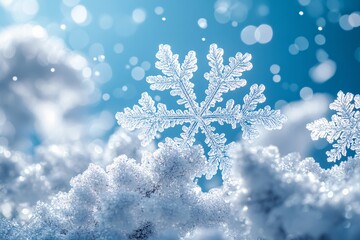 雪片冰晶蓝天背景2