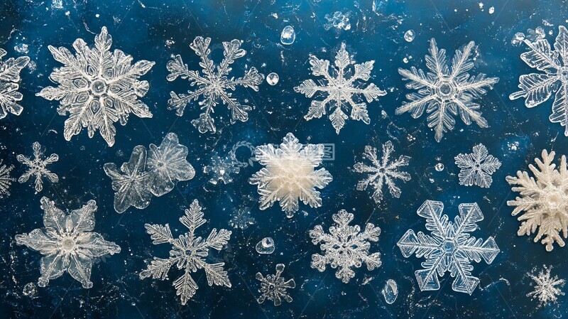 高清大图下载【趣麦麦图】雪花图案背景1