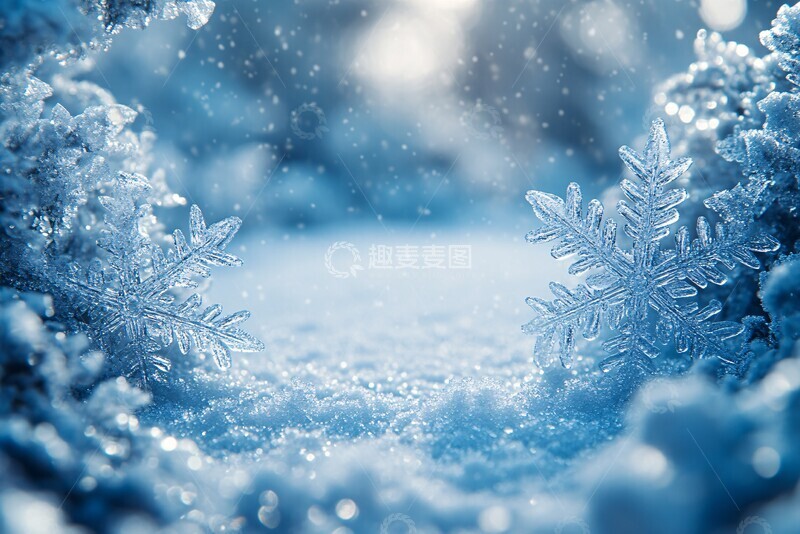 高清大图下载【趣麦麦图】雪冰花纹框架2