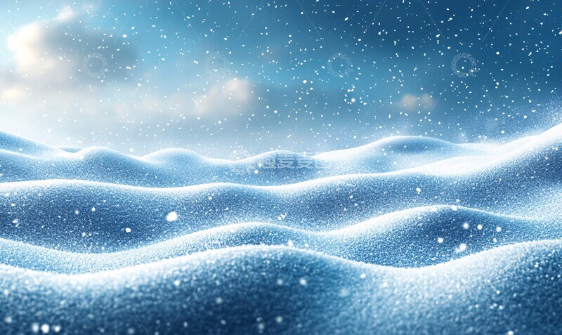 高清大图下载【趣麦麦图】雪地落雪景背景天空自然1