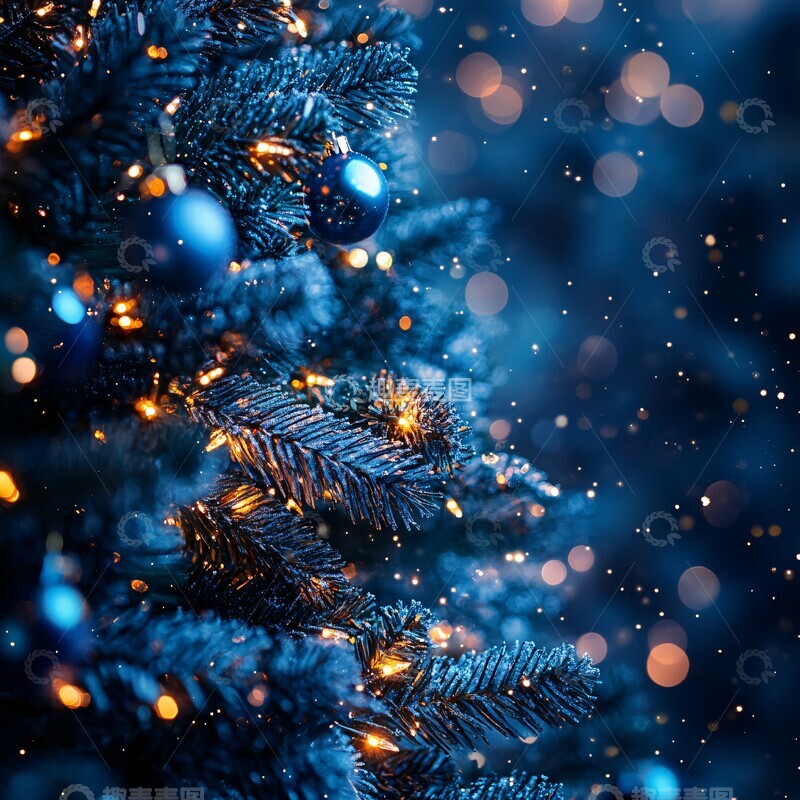 高清大图下载【趣麦麦图】蓝色圣诞背景3