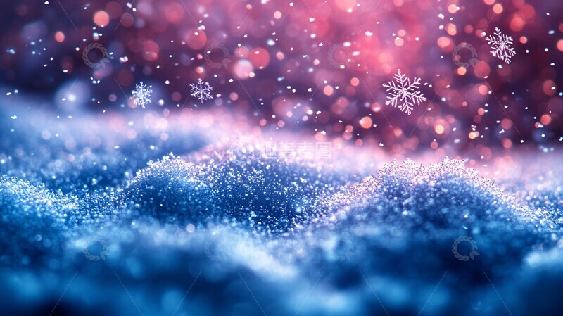 高清大图下载【趣麦麦图】蓝色紫色雪花背景2