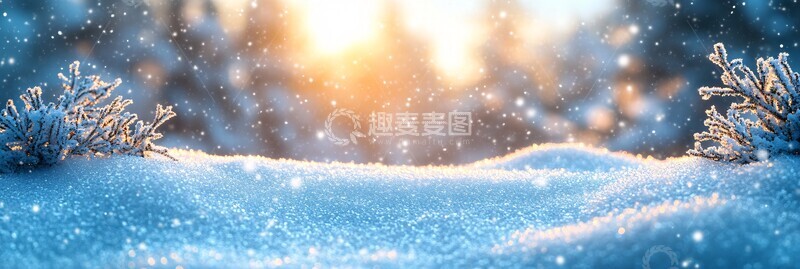 高清大图下载【趣麦麦图】雪景冬日雪花白色蓝色1