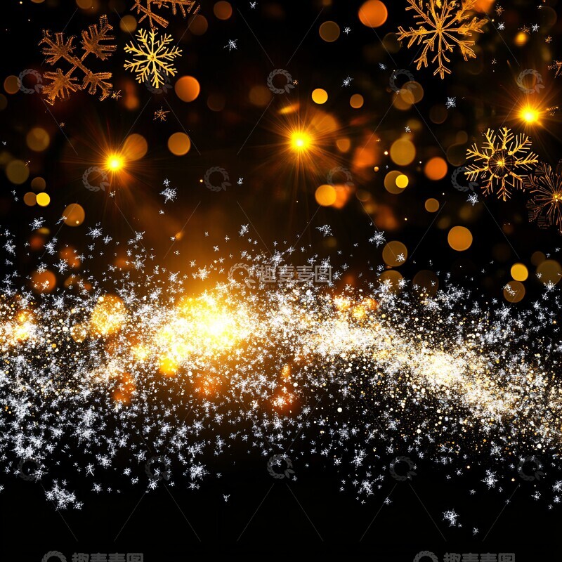 高清大图下载【趣麦麦图】雪舞夜光雪片背景氛围