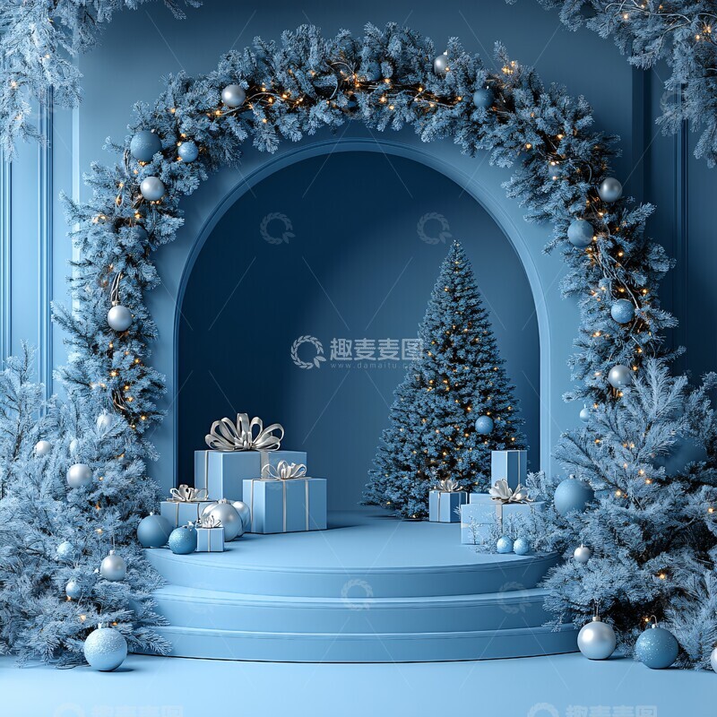高清大图下载【趣麦麦图】圣诞产品展示台2