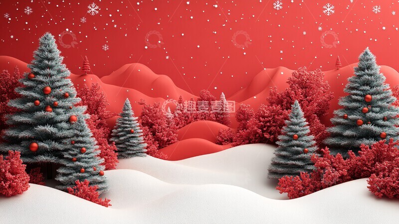 高清大图下载【趣麦麦图】圣诞树卡片圆筒展示