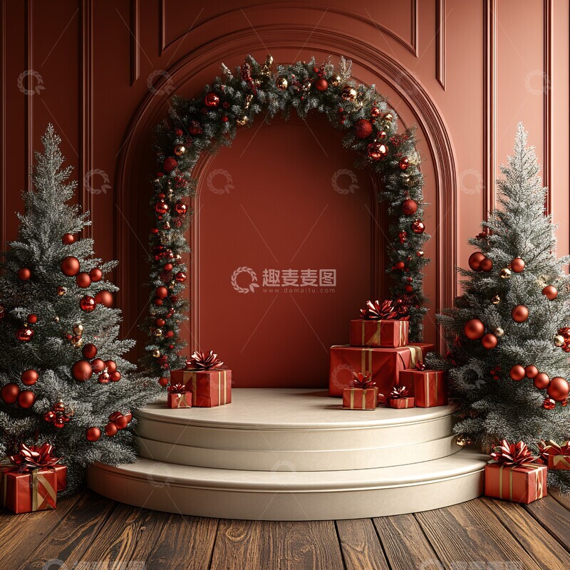 高清大图下载【趣麦麦图】圣诞产品展示台1