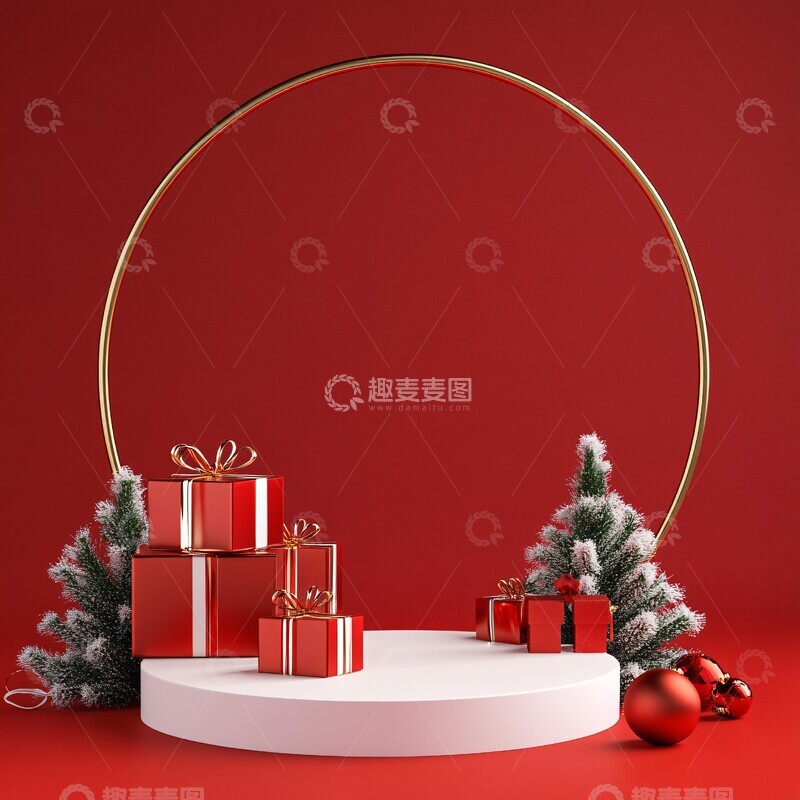 高清大图下载【趣麦麦图】圆形拱门圣诞装饰