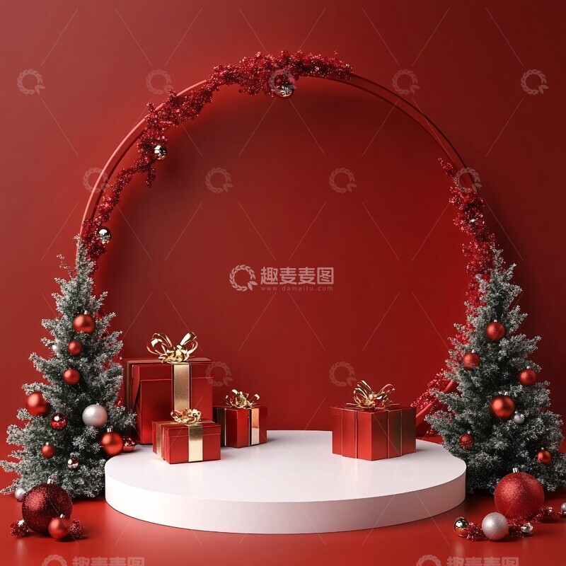 高清大图下载【趣麦麦图】圆形拱门圣诞装饰2