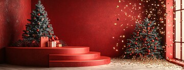 红色背景购物节布置1