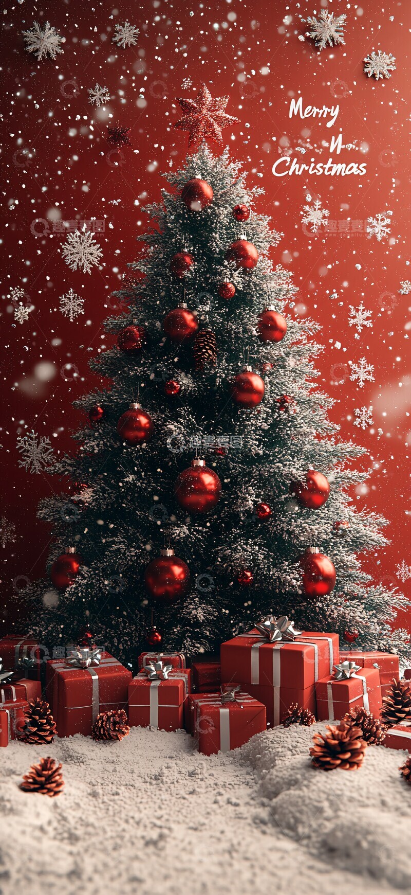 圣诞装饰红色背景1
