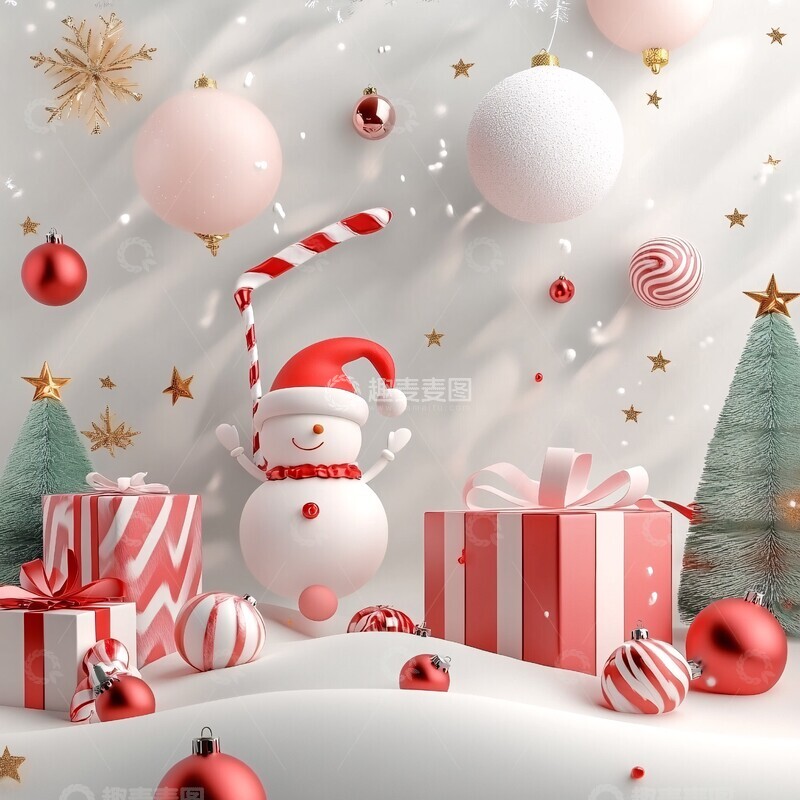 高清大图下载【趣麦麦图】圣诞背景墙饰