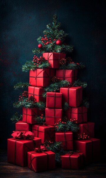 红色礼盒圣诞树2