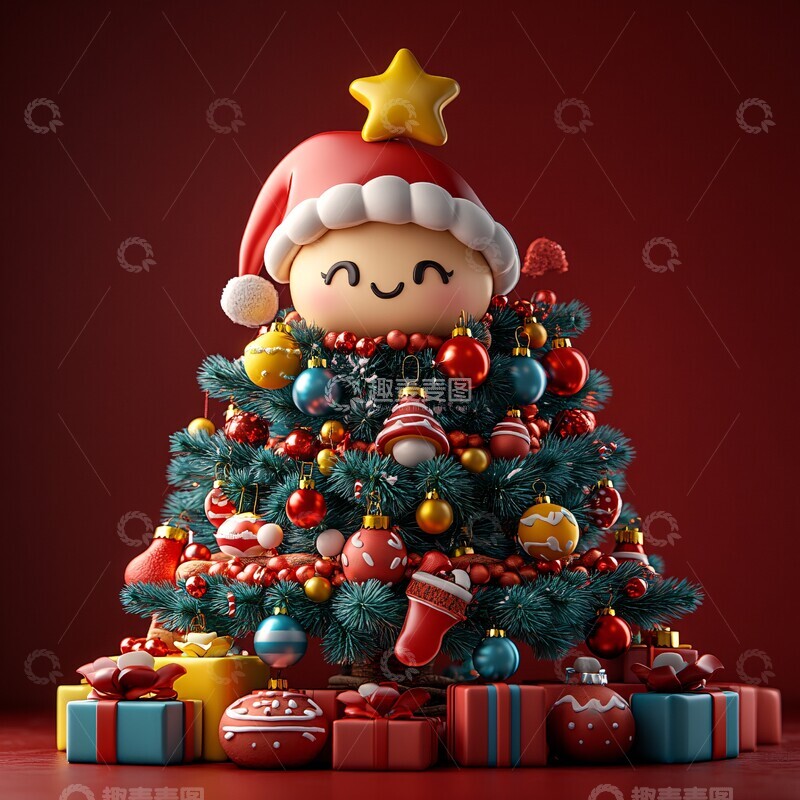 高清大图下载【趣麦麦图】圣诞树与礼物4